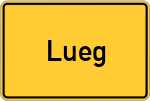 Place name sign Lueg