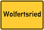 Place name sign Wolfertsried