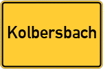 Place name sign Kolbersbach