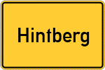 Place name sign Hintberg, Kreis Regen