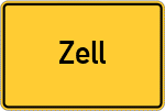Place name sign Zell, Wald