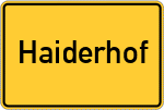 Place name sign Haiderhof