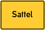 Place name sign Sattel