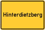 Place name sign Hinterdietzberg