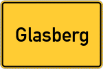 Place name sign Glasberg, Bayern