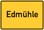 Place name sign Edmühle, Rottal
