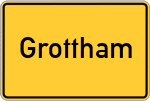 Place name sign Grottham, Rottal