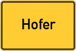 Place name sign Hofer, Rottal