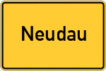 Place name sign Neudau, Rottal