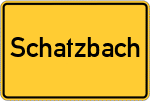 Place name sign Schatzbach, Rottal