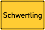 Place name sign Schwertling, Rottal