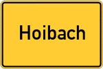 Place name sign Hoibach
