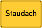 Place name sign Staudach, Rottal