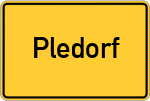 Place name sign Pledorf, Kreis Eggenfelden