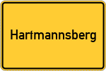 Place name sign Hartmannsberg