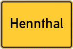 Place name sign Hennthal