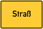 Place name sign Straß, Gemeinde Lohbruck