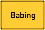 Place name sign Babing