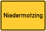 Place name sign Niedermotzing
