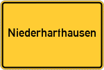 Place name sign Niederharthausen
