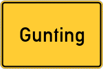 Place name sign Gunting