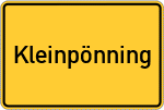 Place name sign Kleinpönning, Niederbayern