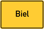 Place name sign Biel, Niederbayern