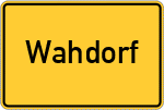 Place name sign Wahdorf