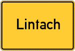 Place name sign Lintach, Kreis Bogen, Niederbayern