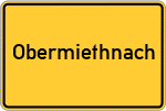 Place name sign Obermiethnach, Donau