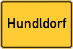 Place name sign Hundldorf