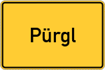 Place name sign Pürgl, Kreis Bogen, Niederbayern