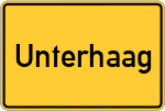 Place name sign Unterhaag