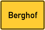 Place name sign Berghof, Kreis Straubing