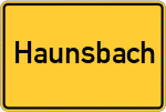 Place name sign Haunsbach