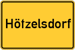 Place name sign Hötzelsdorf