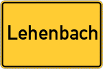 Place name sign Lehenbach