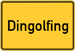 Place name sign Dingolfing