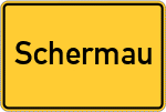 Place name sign Schermau