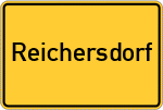 Place name sign Reichersdorf, Kreis Landau an der Isar