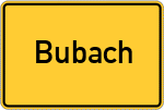 Place name sign Bubach
