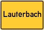 Place name sign Lauterbach, Niederbayern