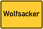 Place name sign Wolfsacker