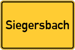 Place name sign Siegersbach, Kreis Landau an der Isar