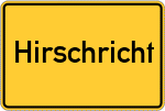 Place name sign Hirschricht, Oberpfalz