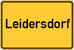 Place name sign Leidersdorf, Oberpfalz