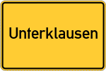 Place name sign Unterklausen