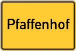 Place name sign Pfaffenhof