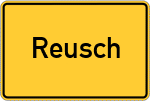 Place name sign Reusch, Oberpfalz