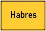 Place name sign Habres